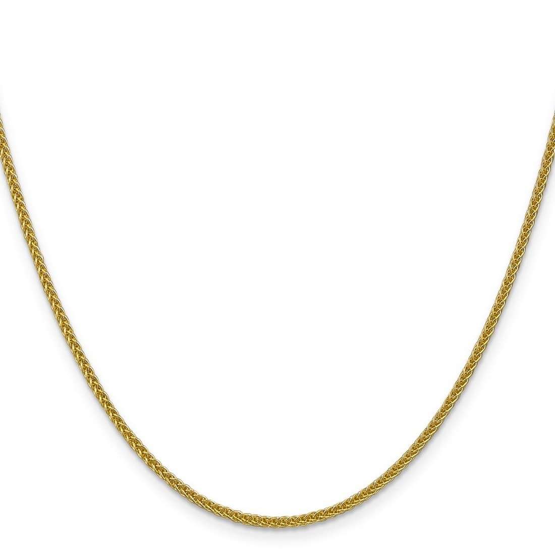 Curata 14K Yellow Gold 2.35Mm Semi Solid Triple Wire Wheat Chain Necklace Options 16 18 20 24