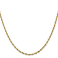Curata 14K Yellow Gold 2.8Mm Semi Solid Rope Chain Necklace Lobster Options 16 18 20 22 24 26