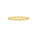 Curata 14K Yellow Gold 2Mm Twisted Rope Band Stackable Band Ring