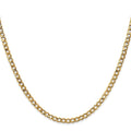 Curata 14K Yellow Gold 3.35Mm Semi Solid Curb Chain Necklace Options 16 18 20