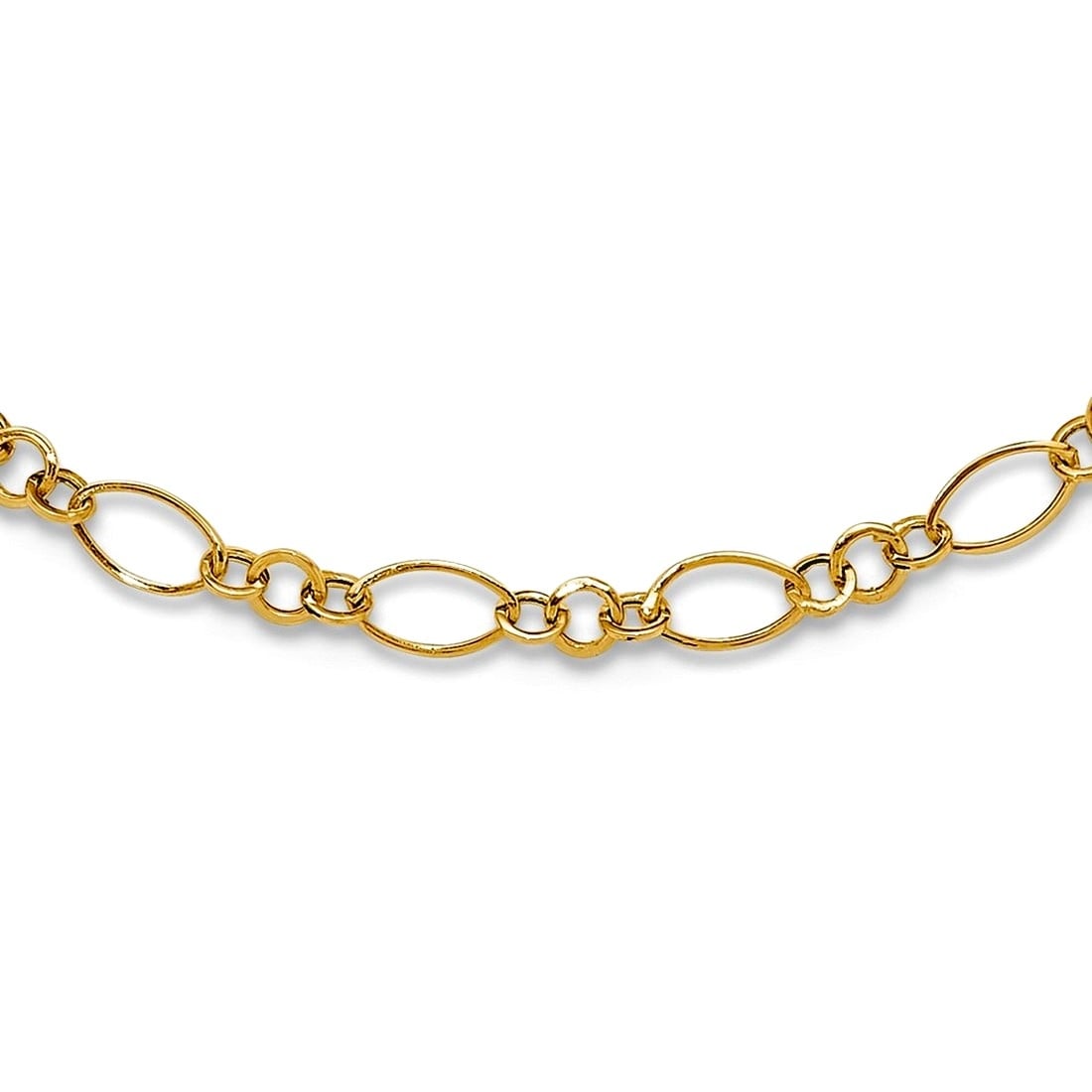 Curata 14K Yellow Gold 3Mm Oval Link Chain Necklace 18