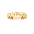 Curata 14K Yellow Gold 4Mm Alternating Heart Band Ring