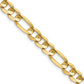 Curata 14K Yellow Gold 7.5Mm Concave Open Figaro Chain Anklet Bracelet 9 Inch Lobster Claw