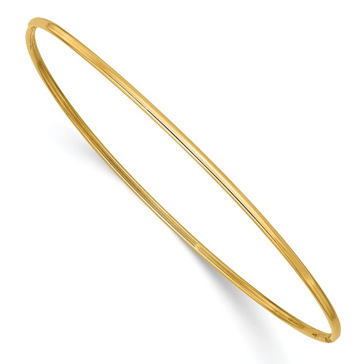 Curata 14K Yellow Gold 8 1.5 Polished Thin Slip On Stackable Bangle Bracelet