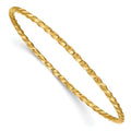 Curata 14K Yellow Gold 8 2.5Mm Wide Twisted Slip On Bangle Bracelet