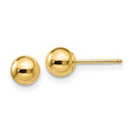 Curata 14K Yellow Gold Hollow Polished 5Mm Ball Post Earrings Measures 5X5Mm
