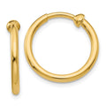 Curata 14K Yellow Gold Hollow Polished Non Pierced Hoop Earrings Measures 20X20Mm