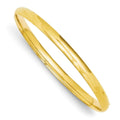Curata 14K Yellow Gold Hollow Safety Bar 5Mm High Polished Hinged Bangle Bracelet