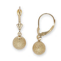 Curata 14K Yellow Gold Large Laser Cut Ball Dangle Earrings
