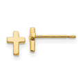 Curata 14K Yellow Gold Madi K For Boys Or Girls Cross Post Earrings