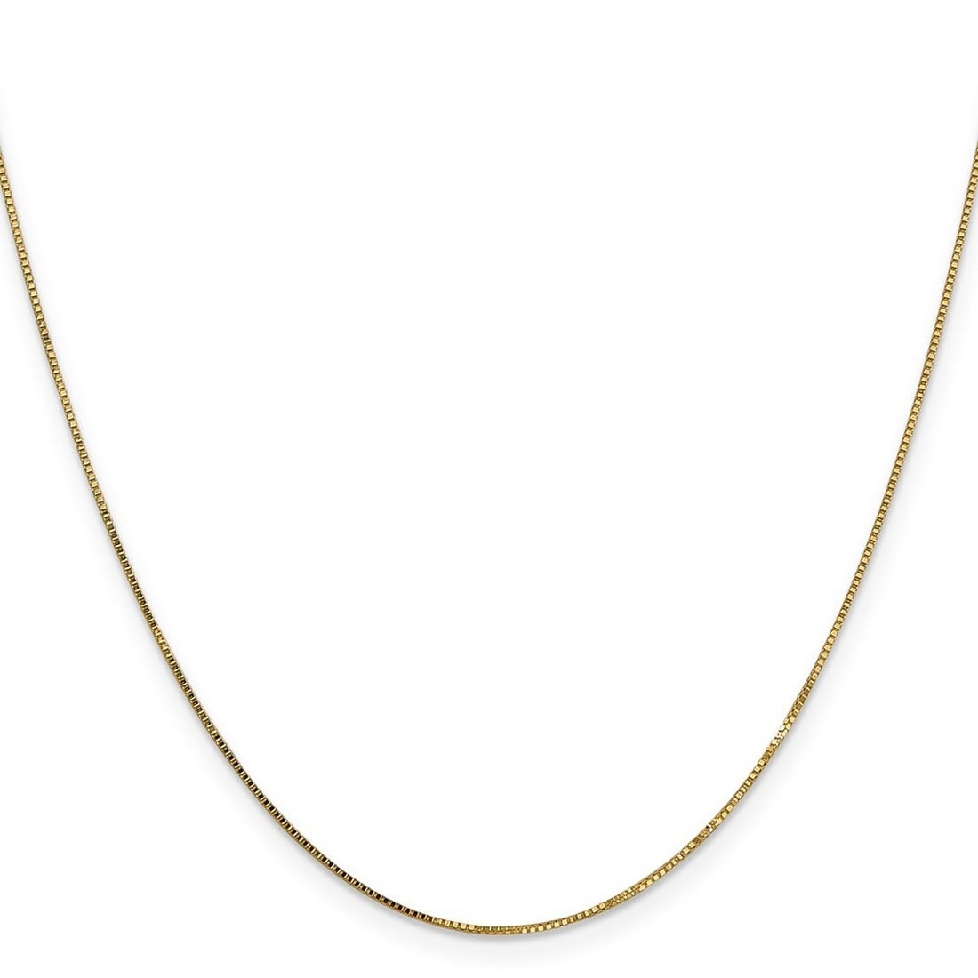 Curata 14K Yellow Gold Polished 0.7Mm Box Chain Necklace Options 16 18 20 22 24 26 28 30