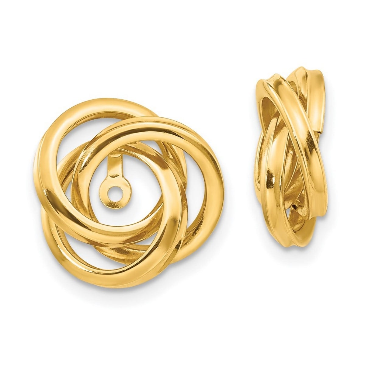 Curata 14K Yellow Gold Hollow Polished Love Knot Earrings Jackets