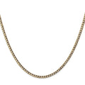 Curata 14K Yellow Gold Polished 2.5Mm Semi Solid Curb Chain Necklace Options 16 18 20 22 24 28