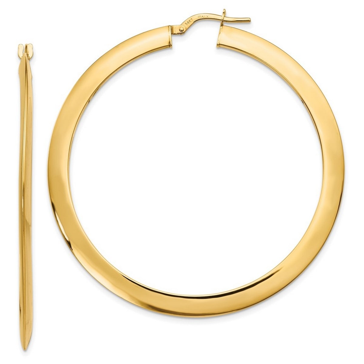 Curata 52Mm 14K Polished Hoop Earrings