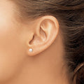 Curata 14K Yellow Gold 5Mm Freshwater Cultured Pearl Stud Screw Back Earrings