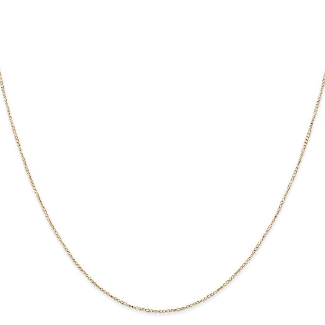 Curata 14K Yellow Gold Solid 0.42Mm Carded Curb Chain Necklace Options 16 18 20 24