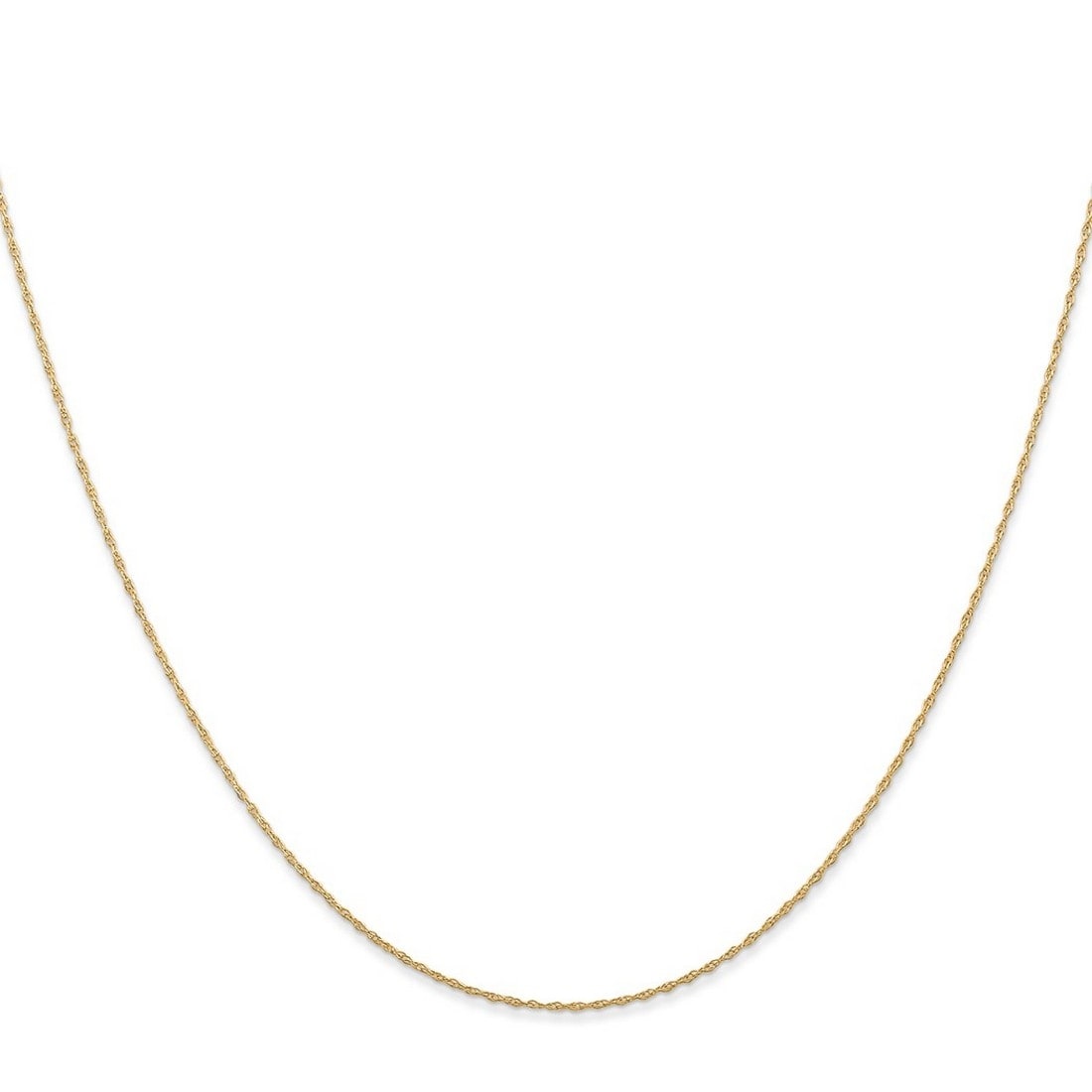Curata 14K Yellow Gold Solid 0.5Mm Carded Cable Rope Chain Necklace Options 16 18 20 24