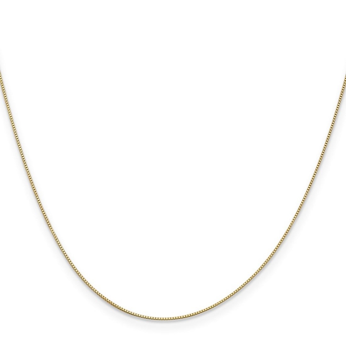 Curata 14K Yellow Gold Solid 0.5Mm Polished Box Chain Necklace Options 16 18 20 22 24 26 28 30