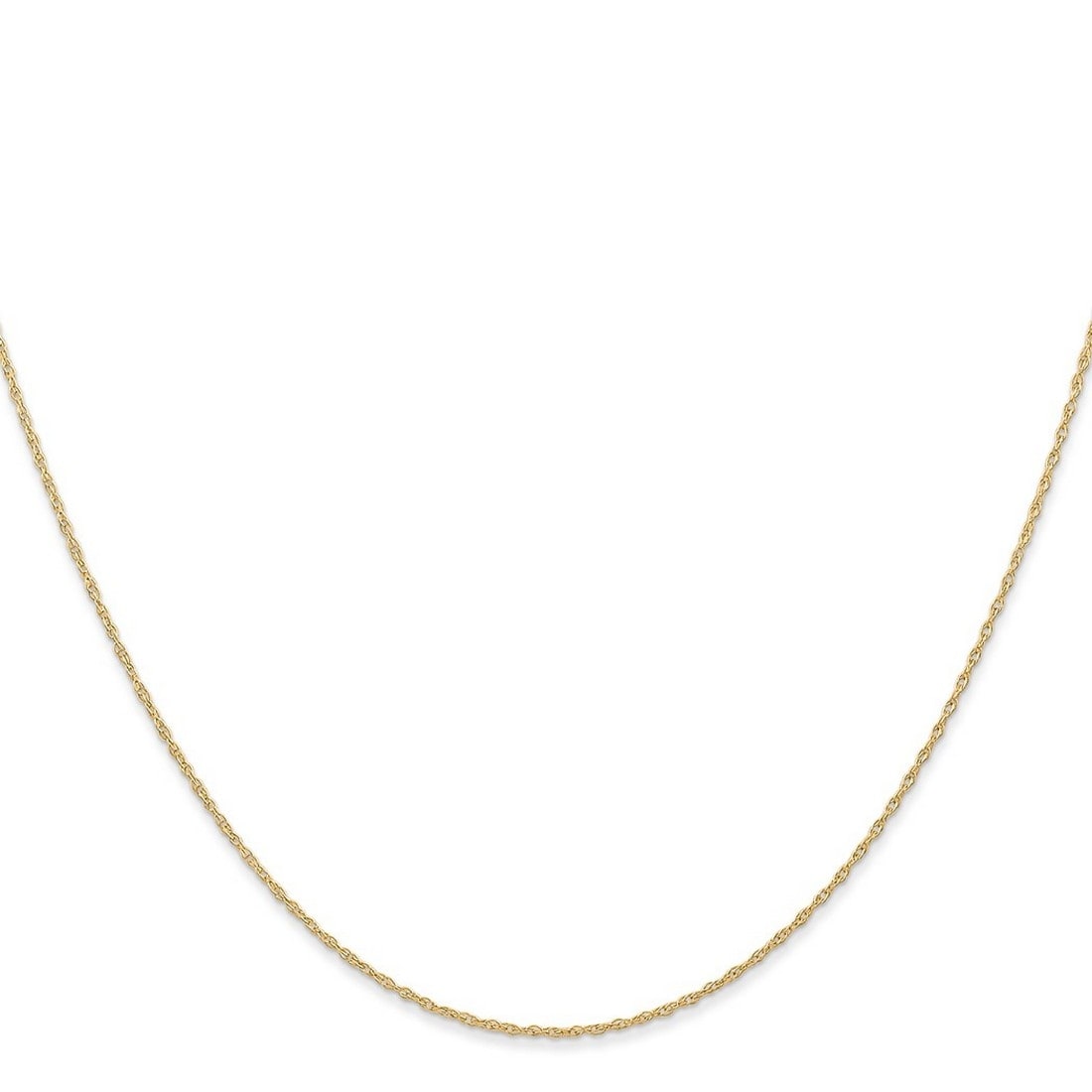 Curata 14K Yellow Gold Solid 0.6Mm Carded Cable Rope Chain Necklace Options 16 18 20 24