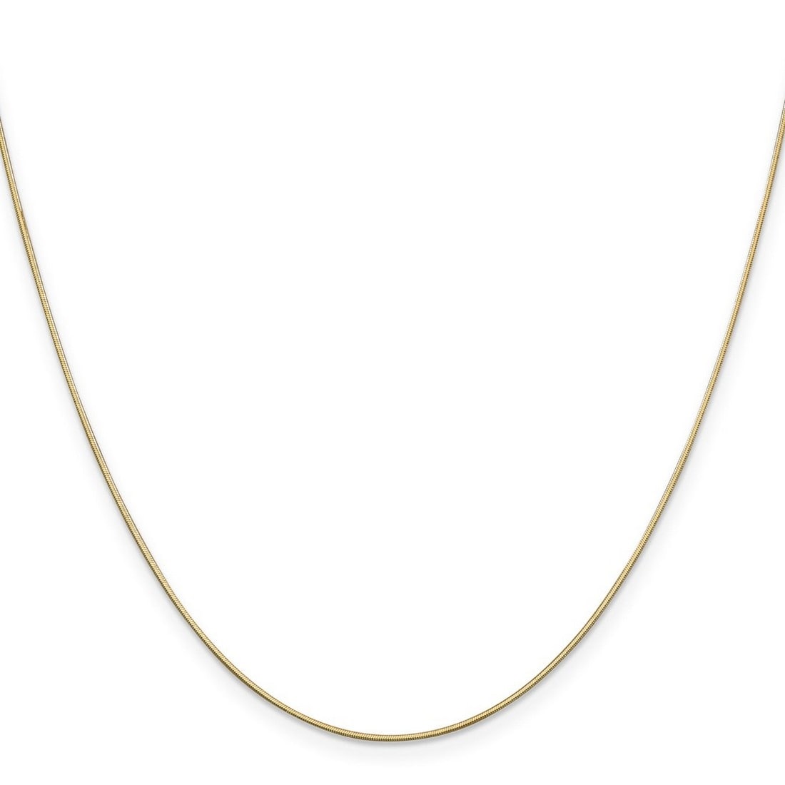 Curata 14K Yellow Gold Solid 0.8Mm Diamond Cut Octagonal Snake Chain Necklace Lobster Options 16 18 20 24 30