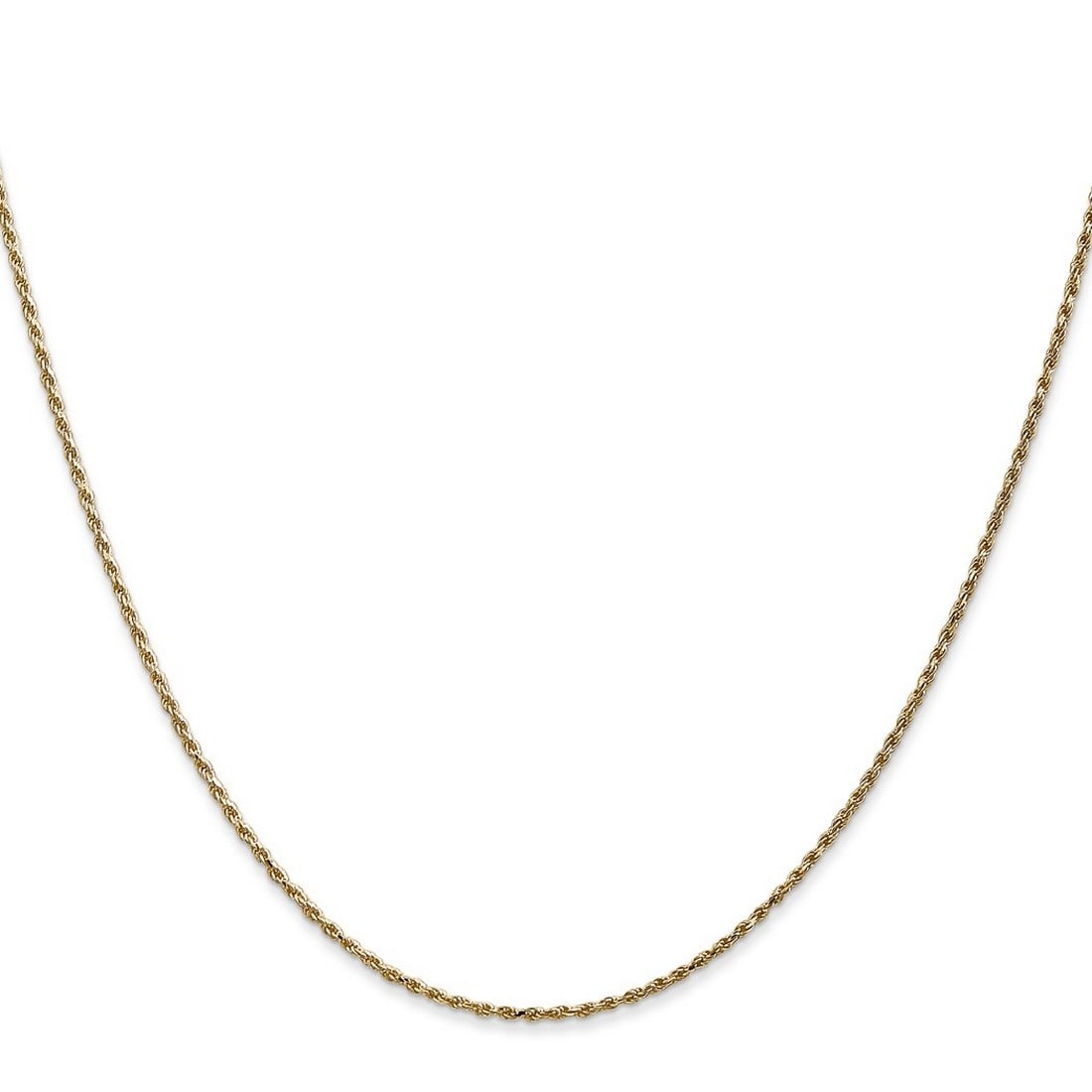 Curata 14K Yellow Gold Solid 1.0Mm Diamond Cut Rope Chain Necklace Options 16 18 20 22 24