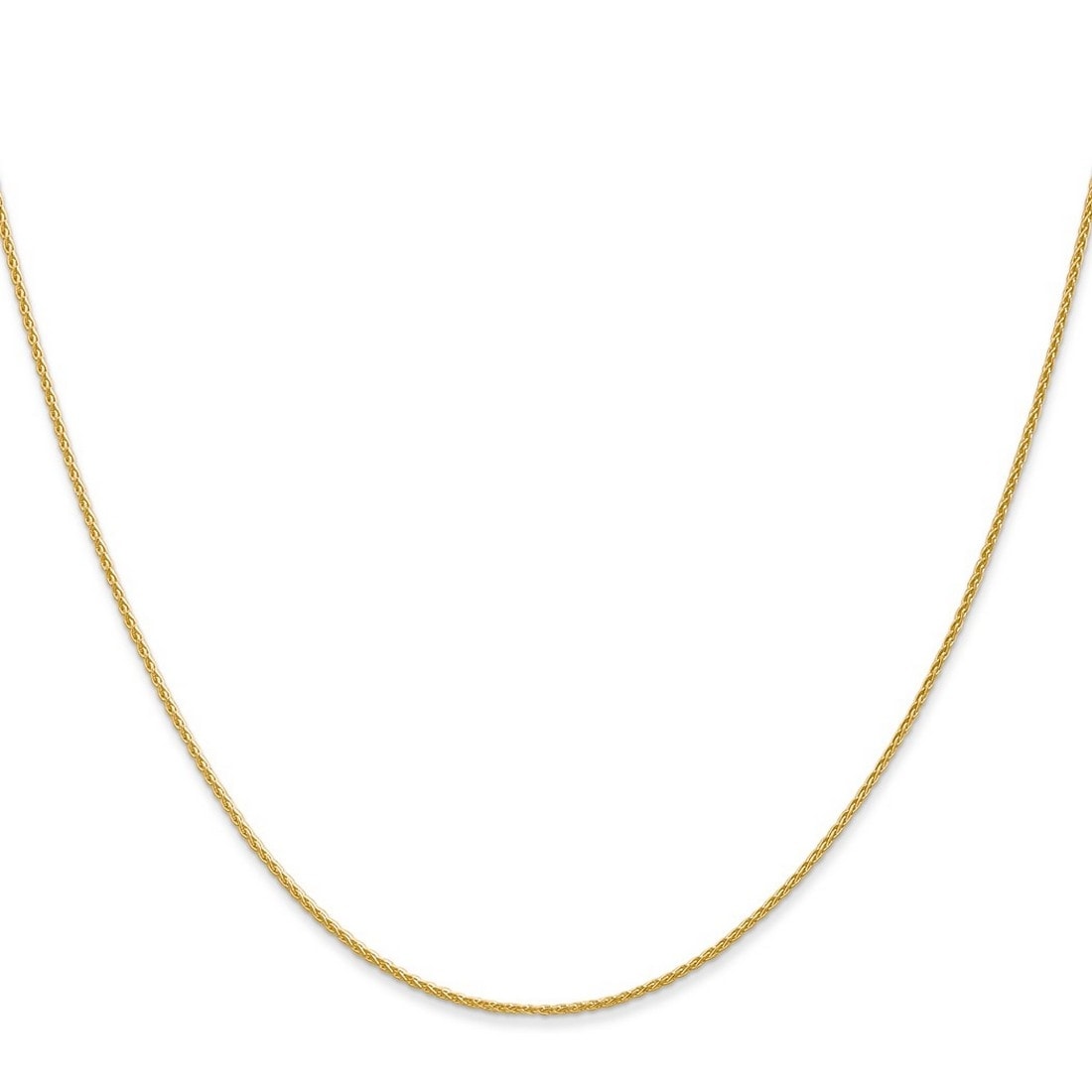 Curata 14K Yellow Gold Solid 1.0Mm Round Wheat Chain Necklace Options 16 18 20 22 24 30