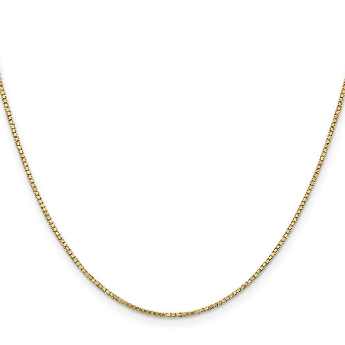 Curata 14K Yellow Gold Solid 1.1Mm Box Chain Necklace Lobster Options 16 18