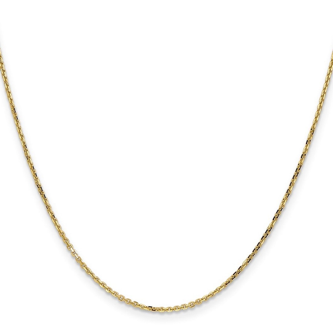 Curata 14K Yellow Gold Solid 1.45Mm Diamond Cut Cable Chain Necklace Lobster Options 16 18 20 22 24 26
