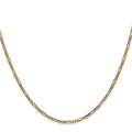 Curata 14K Yellow Gold Solid 1.8Mm Flat Figaro Chain Necklace Lobster Options 16 18 20 24