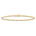 Curata 14K Yellow Gold Solid Polished 1.6Mm Singapore Chain Bracelet 7 Inch Spring Ring