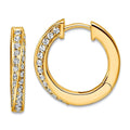 Curata 14K Yellow Or White Gold 0.625 Cttw Lab Grown Diamond Vs Def Twisted Hinged Huggies Earrings