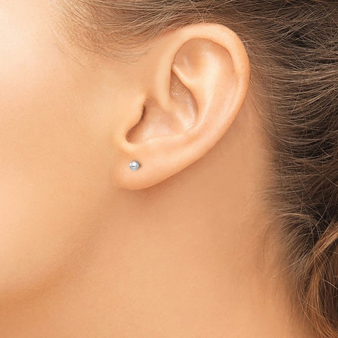 Curata 14K Yellow Gold Hollow Polished 8Mm Ball Post Earrings Measures 8X8Mm