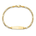 Curata 5.5Mm 14K Baby Soft Diamond Shape Id Figaro Bracelet 6 Inch