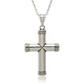 Curata 925 Sterling Silver 18 Unisex Antiqued Cross Necklace 47X25Mm
