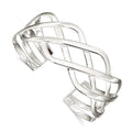Curata 18.5Mm 925 Sterling Silver Polished Twisted Center Cuff Bangle Bracelet