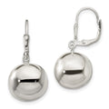 Curata 925 Sterling Silver 14Mm Ball Dangle Leverback Earrings Jewelry Gifts For Women
