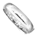 Curata 925 Sterling Silver 7.25 5Mm Textured Hinged Bangle Bracelet