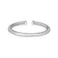Curata 925 Sterling Silver 7 6Mm Italian Rhodium Tubogas Flexible Bracelet