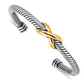 Curata 925 Sterling Silver Solid Polished Back 3Mm Cuff Stackable Bangle Bracelet