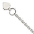 Curata 925 Sterling Silver 8 Polished Engravable Heart Tag Chunky Toggle Bracelet
