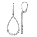 Curata 925 Sterling Silver Pave Polished Open Back Black And Clear Cz Cubic Zirconia Simulated Diamond Hinged Hoop Earrings Jewe