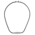 Curata 925 Sterling Silver Italian 16 9.85Mm Rhodium Plated Graduating Beads Popcorn Necklace