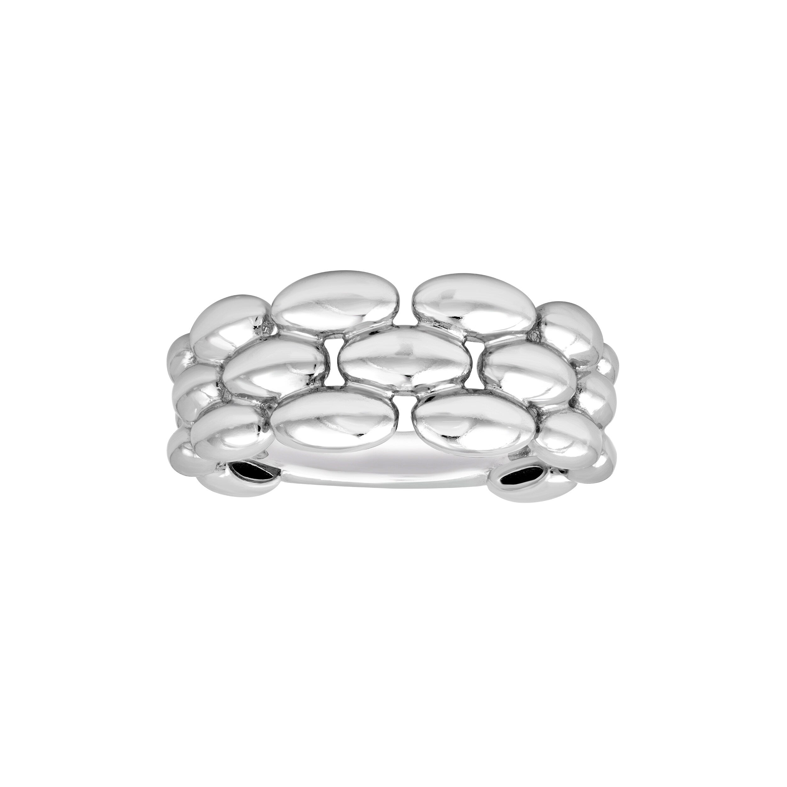 Curata 925 Sterling Silver Italian 8Mm Polished Panther Link Ring