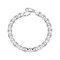 Sterling Silver Italian Mens 6Mm Mariner Chain Bracelet Choice Of 8 Or 9 White