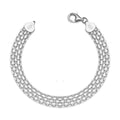 Curata 925 Sterling Silver Italian Unisex 8Mm Bismark Chain Bracelet Choice Of 7 Or 8 White