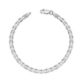 Sterling Silver Italian Womens 3Mm Mariner Chain Bracelet Choice Of 7 Or 8 White