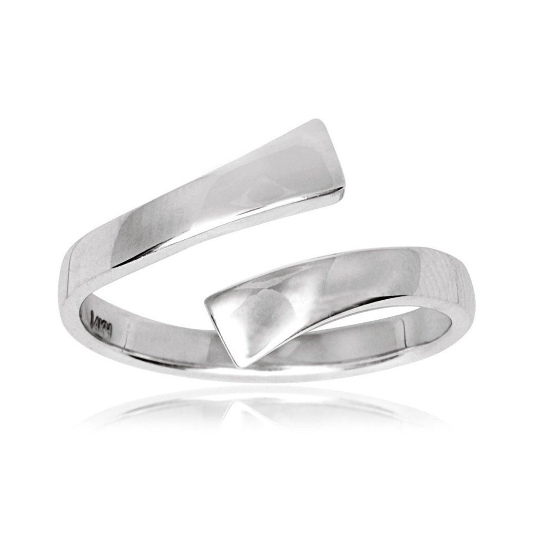 Curata 925 Sterling Silver Polished Bypass Adjustable Toe Ring