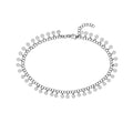 Curata 925 Sterling Silver Rhodium Plated 10 Hanging Circles Adjustable Anklet