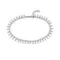 Curata 925 Sterling Silver Rhodium Plated 10 Hanging Rombus Adjustable Anklet