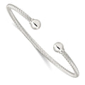 Curata 925 Sterling Silver Twisted Cuff With Ball Endcaps Bangle Bracelet